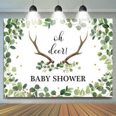 Lofaris Oh Deer Green Gender Reveal Baby Shower Backdrop